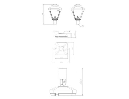 Алюминиевый наружный IP65 водонепроницаемый 40w 60w 80w 100w 120w светодиодный садовый светильник для освещения парка